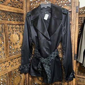 NWT Audrey Talbots Black Polyester Jacket Sz Xl